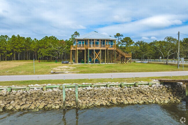 Many Coden homes are elevated to help with flooding during storms.