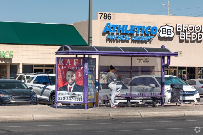 Many of the local bus stops in the Longview Estates neighborhood have shaded seating.