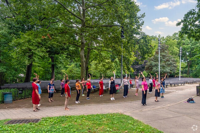 In the mornings at Forest Park you can usually find residents of all ages exercising.