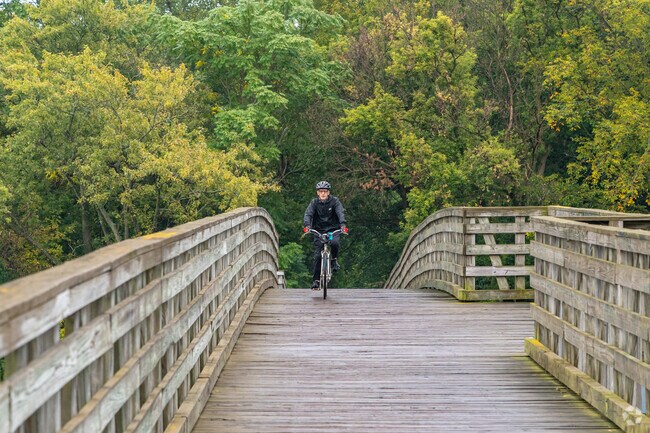 Cycling is a popular way to get around West Dundee’s scenic neighborhoods.