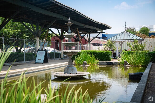 Glenn Miller Gardens adorn the Choo Choo loading platforms in Southside in Tennessee.