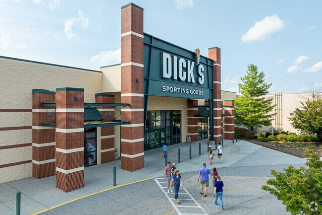 Big retailer Dicks is near Merrimac, offering all kinds of sports goods.