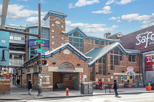 SEPTA Market-Frankford Station at 52nd and Market Streets in the Dunlap neighborhood.
