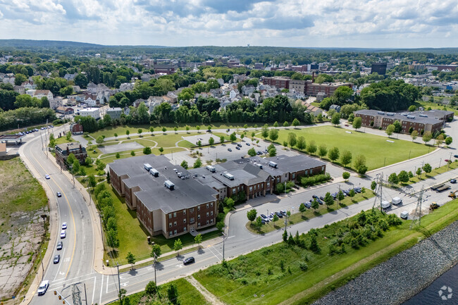 Close to downtown Woonsocket, the Woonsocket Middle School serves residents well.