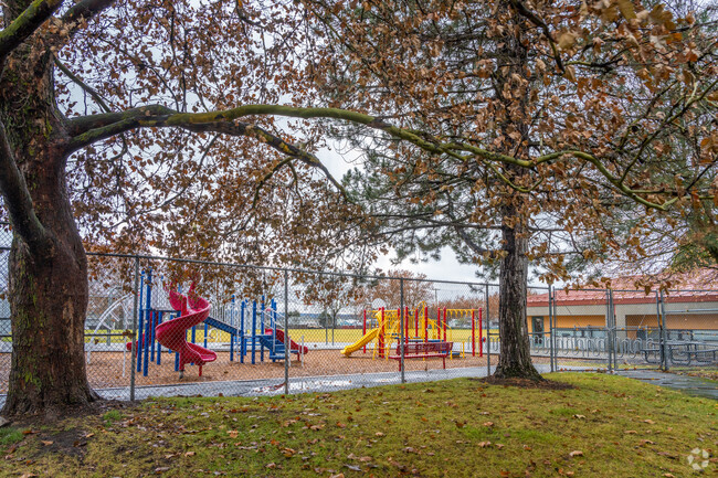 Cooper elementary offers a small playground behind the school.