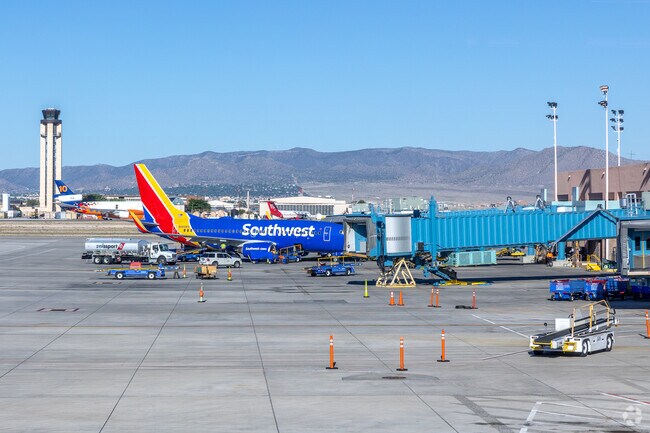 The Albuquerque International Sunport, which is served by several commercial airlines, is nearby.