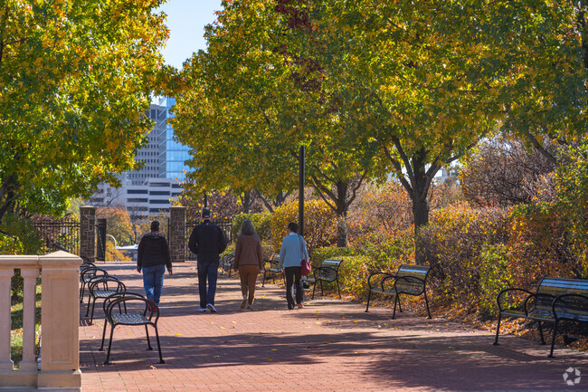 Take a walk and enjoy the foliage on the paved walking trails in Cool Springs Park.
