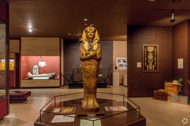 The Rosicrucian Egyptian Museum with displays on Egyptian artifacts in Bascom-Forest.