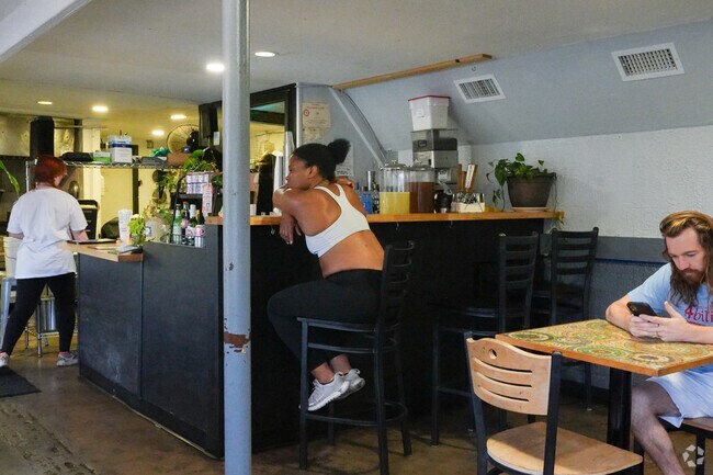 Sweet Pea Cafe is filled with Midtown West locals who love the fresh vegan dishes offered.