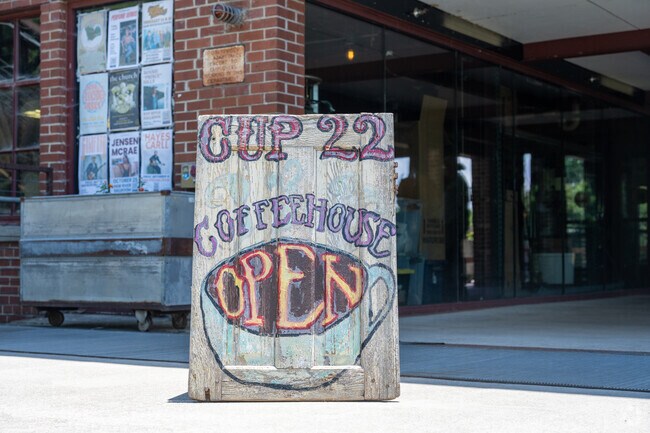 Cup 22 Coffeehouse is a welcoming hangout spot just minutes away.