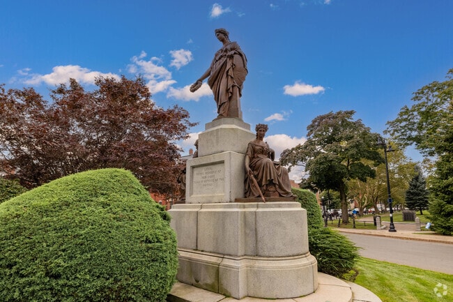 An iconic statue in Central Lynn sits on the north side of Lynn Commons Park.