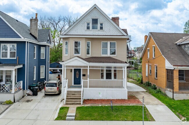 A typical Evanston home will be multi-storied and feature a front porch such as this one.
