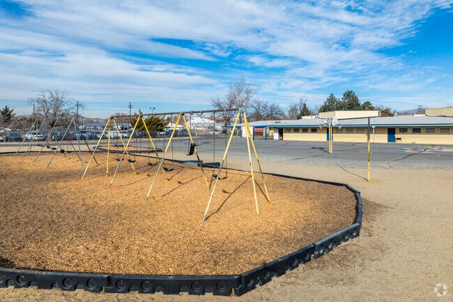 The swing sets at Lincoln Park Elementary School.