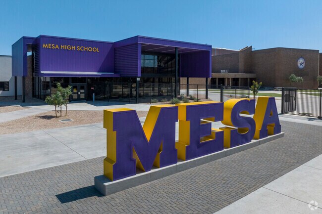 The new entrance at Mesa High School in Mesa offer some new flare to an older school.