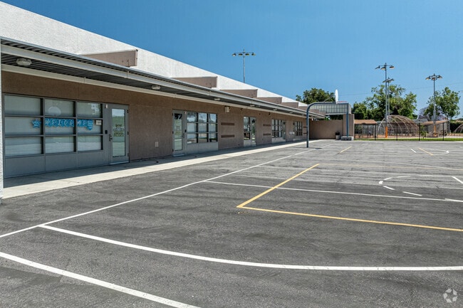 A row of classrooms at Jefferson Elementary School in Paramount.