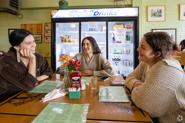 Friends enjoy the day at Winnegance Restaurant in bath.