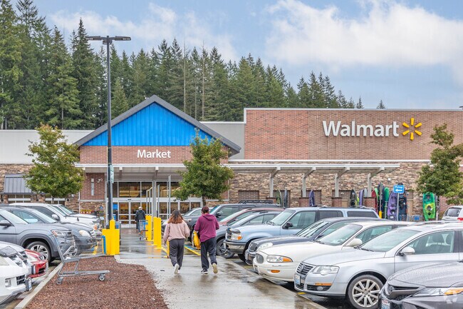Walmart is located near Chain Lake and offers a one-stop shop for various household needs.