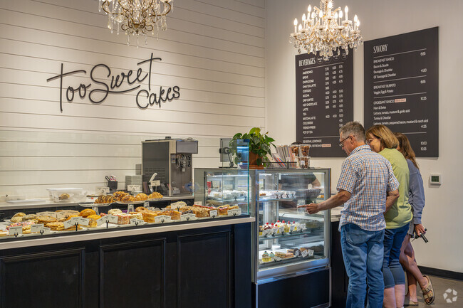 Too Sweet Cakes near Rosewood draws crowds for its pastry selections.