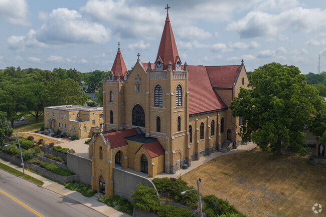 Church that is part of St. Isidore Catholic Elementary school on Spring Ave in Grand Rapids, MI.