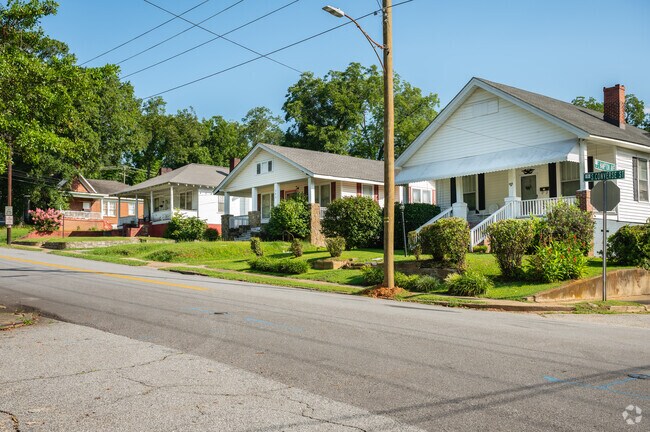 There are many bungalow homes with large front porches in South Converse.