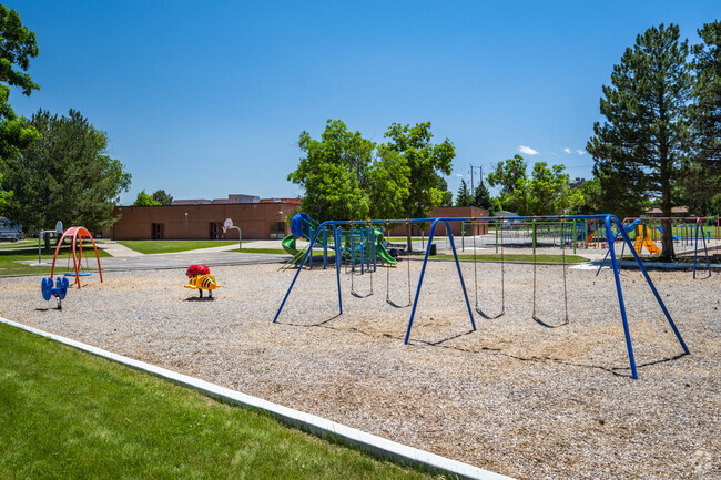 The palyground at Sheridan Green Elementary in Broomfield, Colorado.