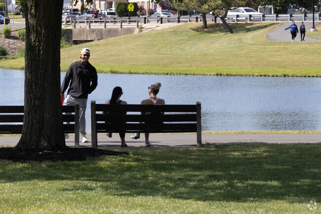 Friends and family can meet and relax on a nice day in South Plainfield's Spring Lake Park.