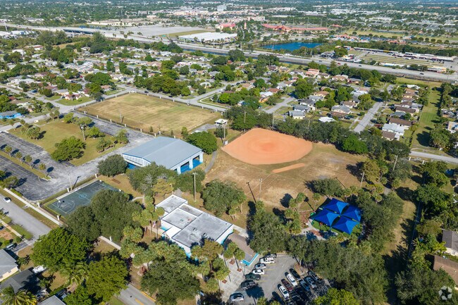 St George Community Park in Broward Estates from the air.