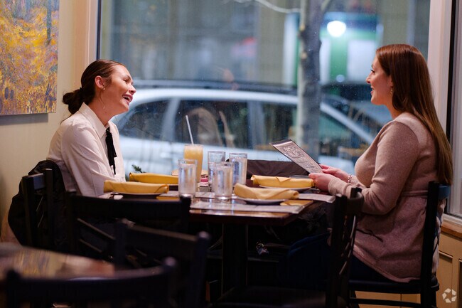Bon Ami French Bistro on Main Street in Canandaigua has a warm and cozy atmosphere.