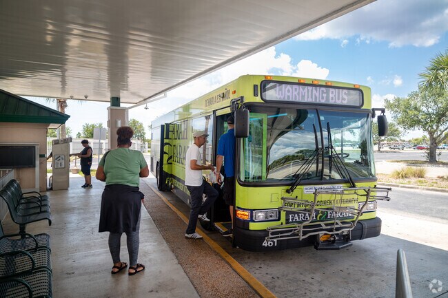 The public transit system is readily available at several different places close by to Palm Park.