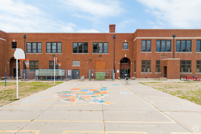 You will find a basketball court at Hyde Elementary School.