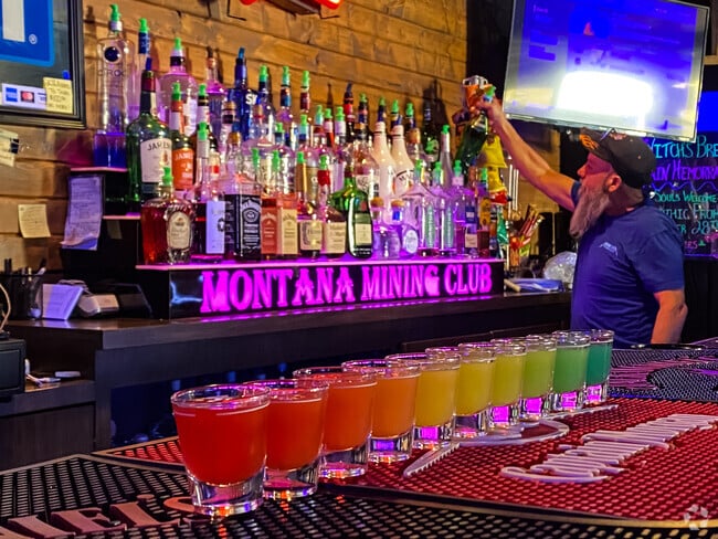 The rainbow shots are a popular choice at Montana Mining Club, in Shields-Davis.