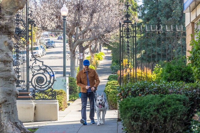 Ornate gates mark the entrance to Crocker Highlands in Oakland.