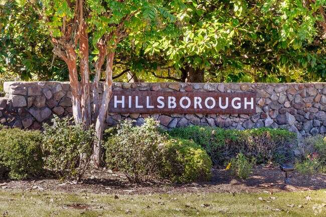 Signage welcomes residents and visitors to the Hillsborough neighborhood.