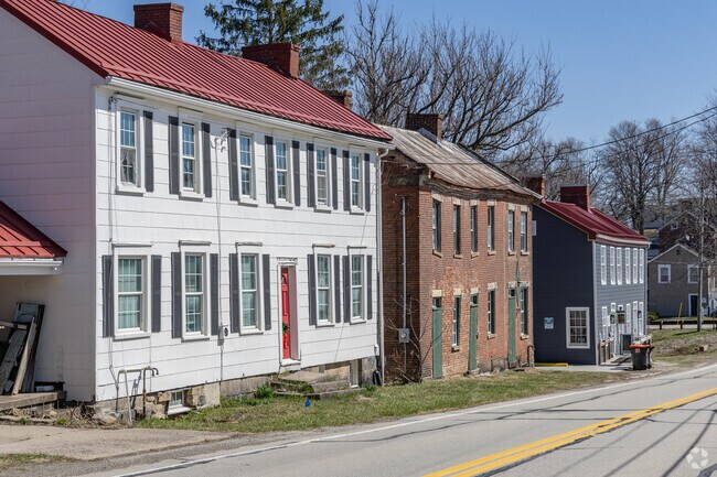 Rows of historical housing can be found in the downtown area of Hopewell Township.