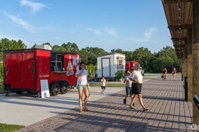 There are food trucks at Hammock Bay often busy over the weekends.