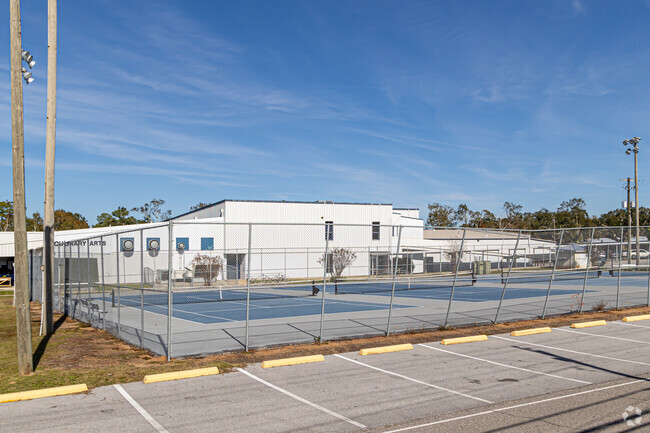 Moss Point High School has four tennis courts for the students to enjoy.
