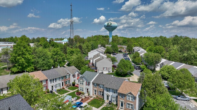 A quiet townhome neighborhood in Damascus Maryland.
