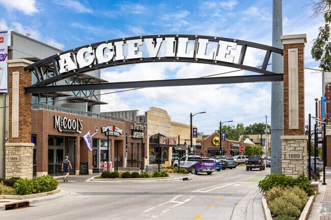 Locals head to Aggieville for bars, restaurants, shopping, movies and more.
