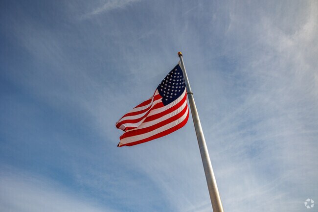 Crystal Hill shows its patriotism with a flag on display.