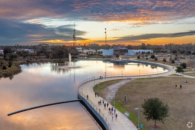 Depot Park in Gainesville is one of the city's most popular spots to take in a sunset or go for a group run.