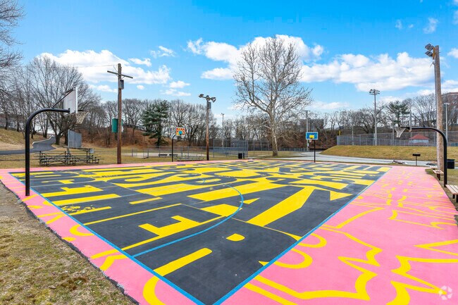 Practice your hoops at the basketball court in Davis Park, Smith Hill.