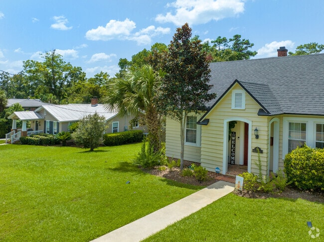 Many homes have larger yards in the area.
