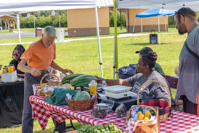 Portia Mills Hines Park houses the weekly Frankie's Market run by Northside Food Co-Op.