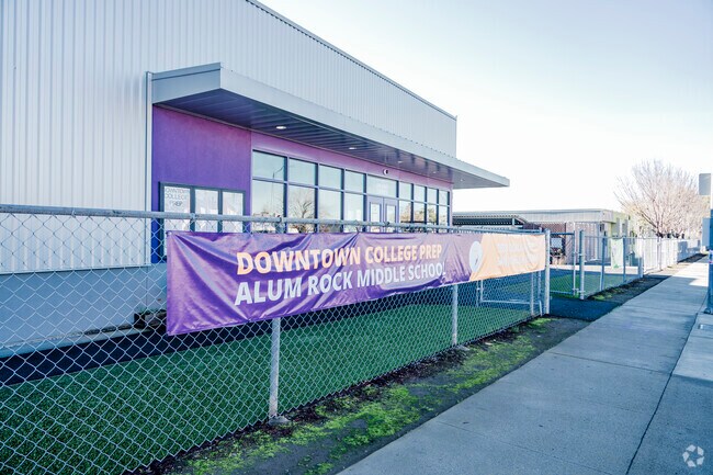 The main entrance to the office of DCP Alum Rock Middle in San Jose, California.