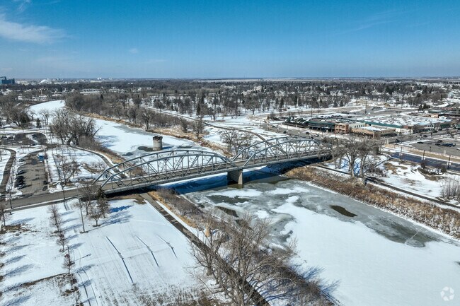 The Red River separates Grand Forks from East Grand Forks.