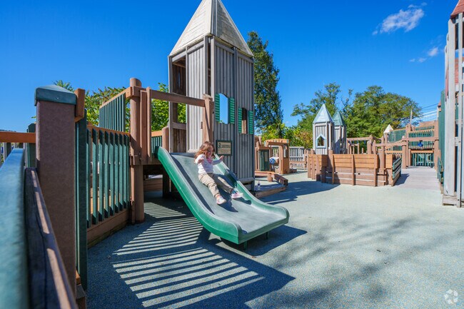 Kids love playing on the large playground at Heritage Port near Center Wheeling.