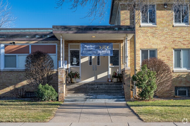 Holy Trinity Elementary School has a separate entrance from the church.