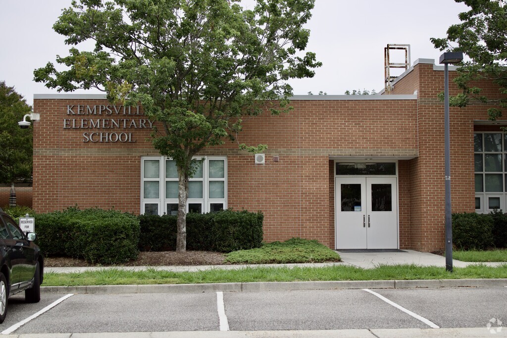 Main entrance to Kempsville Elementary School in Kempsville, Virginia Beach VA