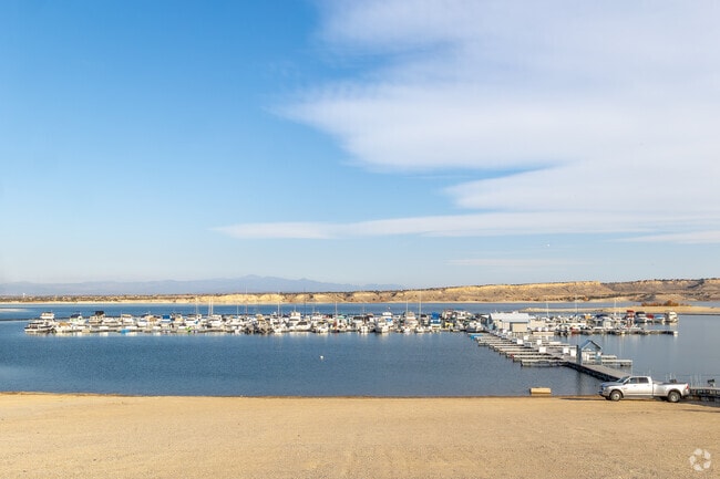 Lake Pueblo State Park features calm waters for boating and fishing.