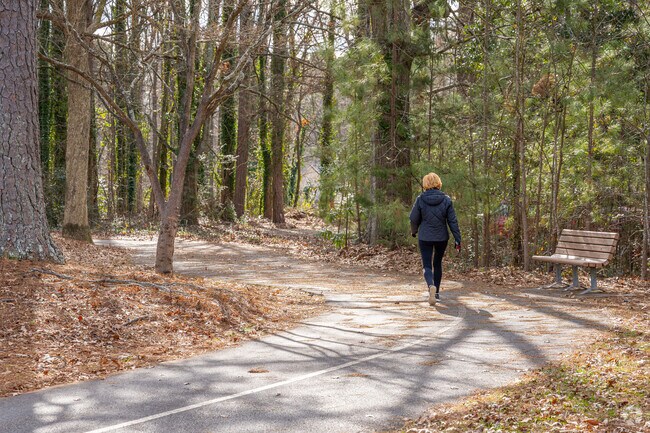 Enjoy a walk along the paved paths of Lions Club Park.